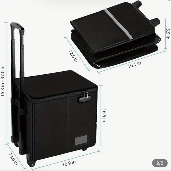 File Box w/ Wheels & Extendable Handle, Document Storage Box - Picture 2 of 7